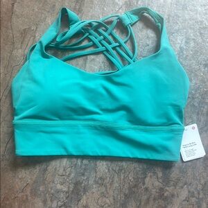 lululemon athletica Free to be Wild Longline Teal Sports Bra Size 8